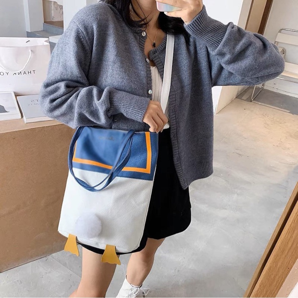 Cute Duck bottom inspired 2 way Canvas tote & Crossbody-NWOT